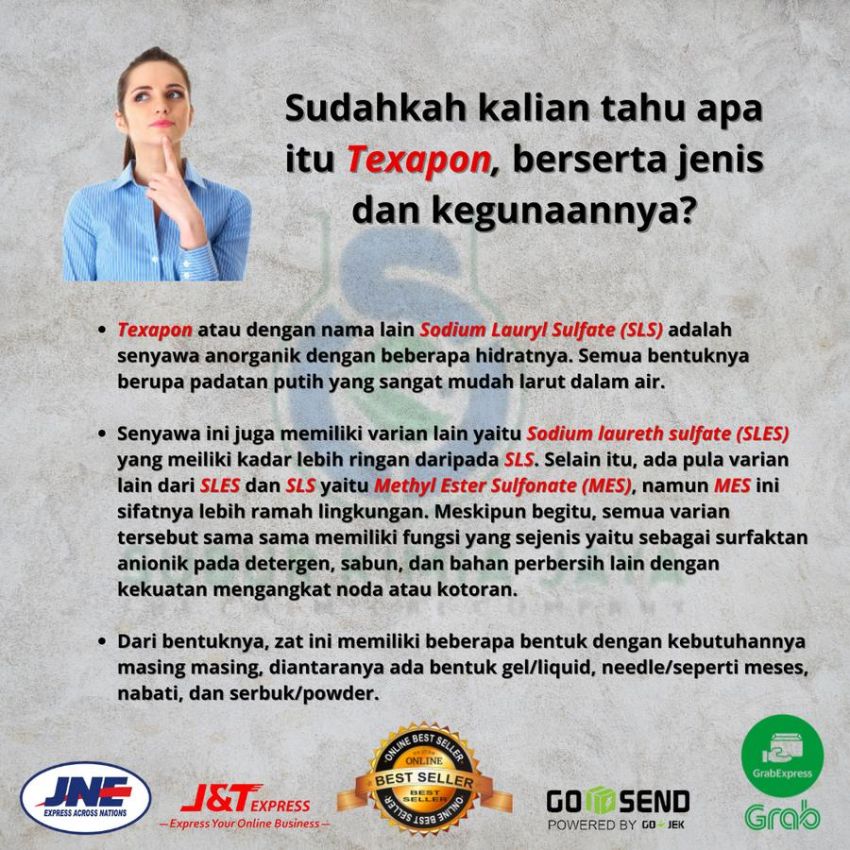 MES ex Wilmar 1 Kg / Texapon Nabati / Surfactant Nabati / SLS Nabati / MES FLAKES / Methyl Ester Sulfonate / Metil Ester Sulfonat / Bahan Detergen