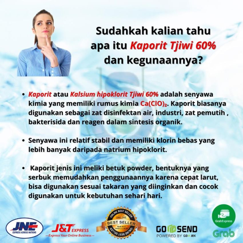 Kaporit Bubuk / Chlorine bubuk 1 kg ex Tjiwi/ Penjernih Air