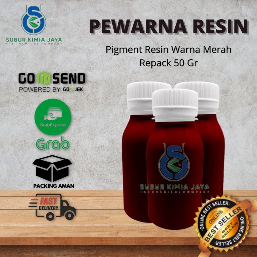 Pigment Pewarna Resin 50 gr / Pigmen Resin - Merah 