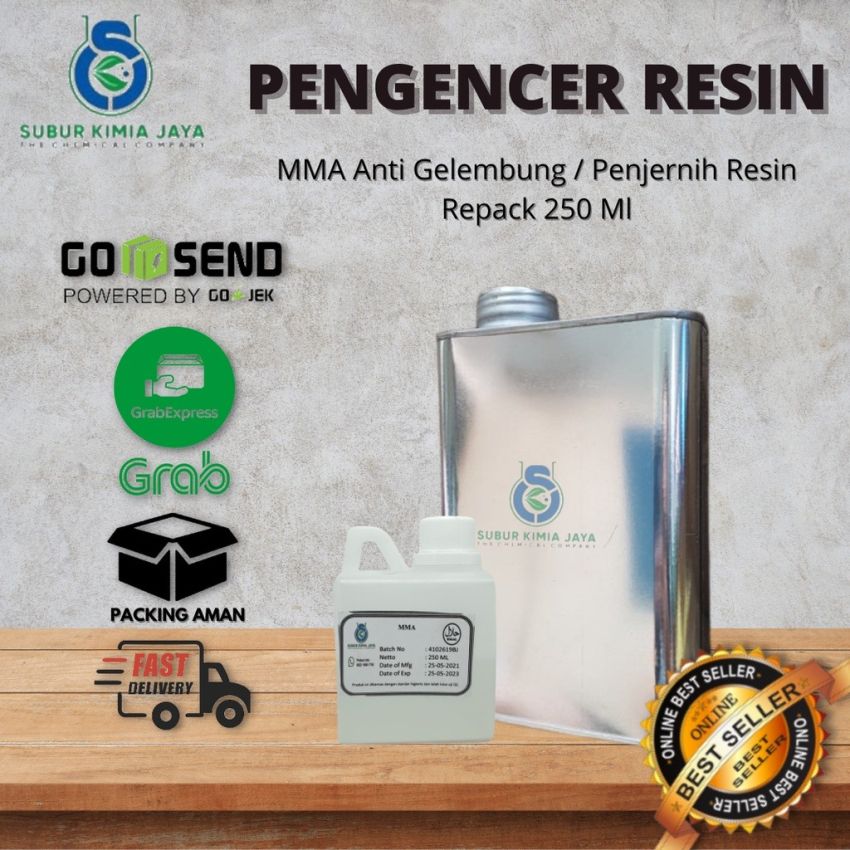 MMA / Anti gelembung resin / penjernih pengencer resin bening 250gr