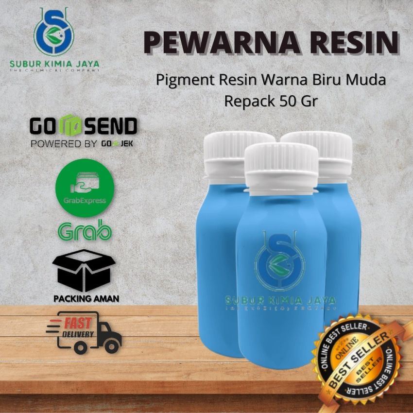 Pigment Pewarna Resin 50 gr / Pigmen Resin - Biru Muda 
