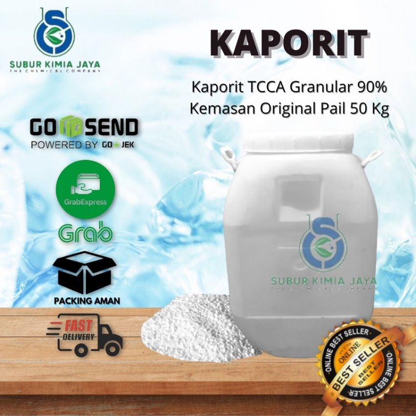 Kaporit Granular 90 % / TCCA Granular 90% 1 Pail (50 KG) penjernih kolam berenang