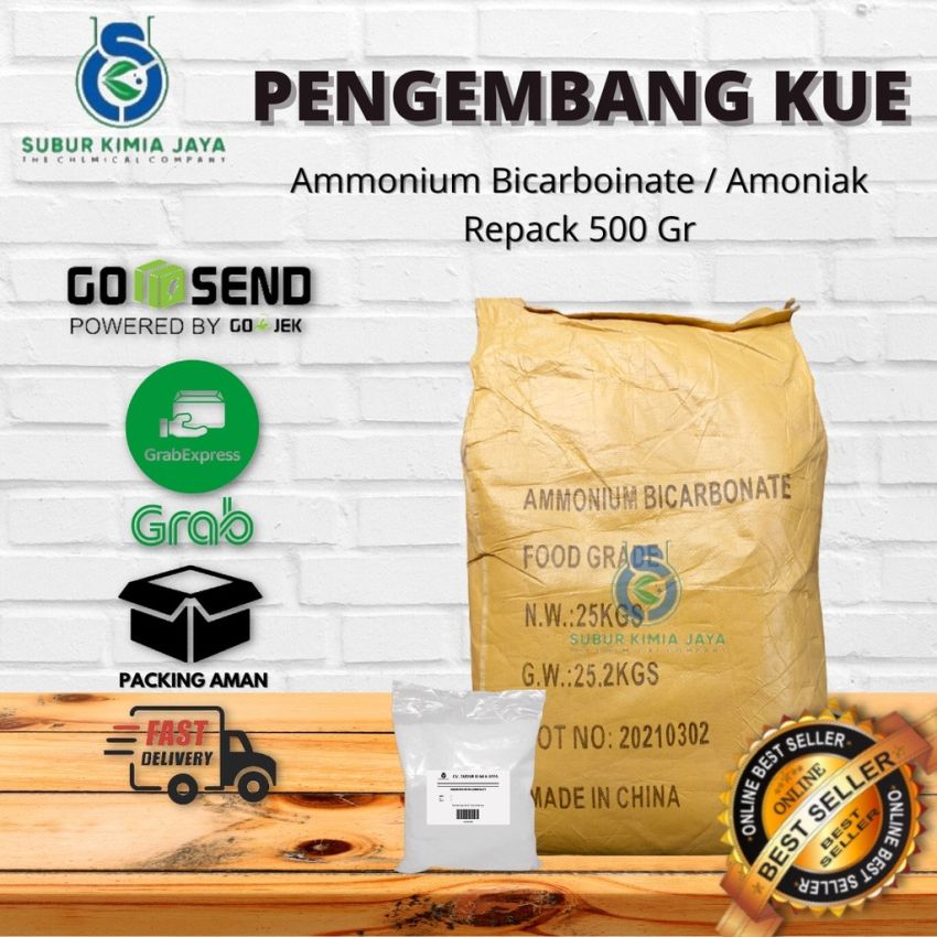 Amonium Bicarbonat Kue / Amoniak/ Pengembang Makanan 500 GR