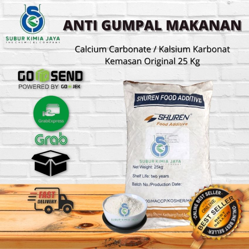 Calcium Carbonate / Karbonat Food Grade ex RRC 25 KG (KHUSUS KURIR INSTANT)