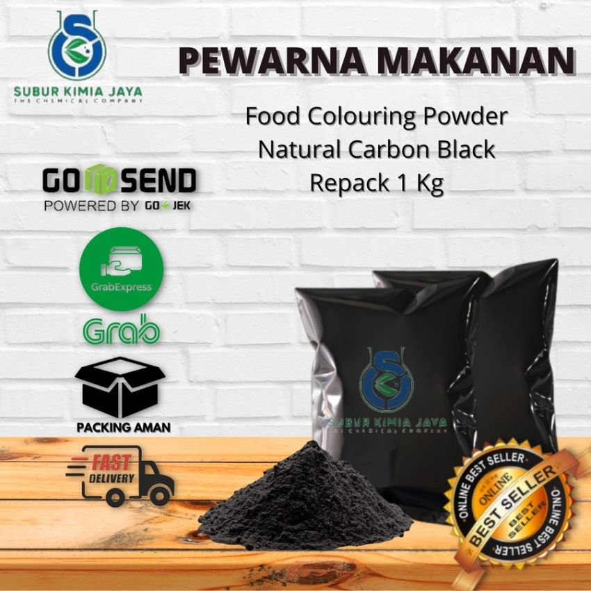 Pewarna Makanan Natural Warna Hitam / Carbon Black Food Grade 1 KG