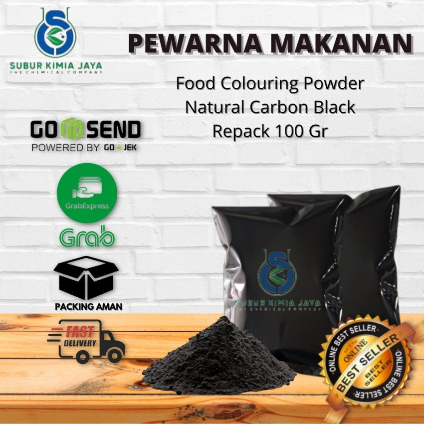 Pewarna Makanan Natural Warna Hitam / Carbon Black Food Grade 100 gr