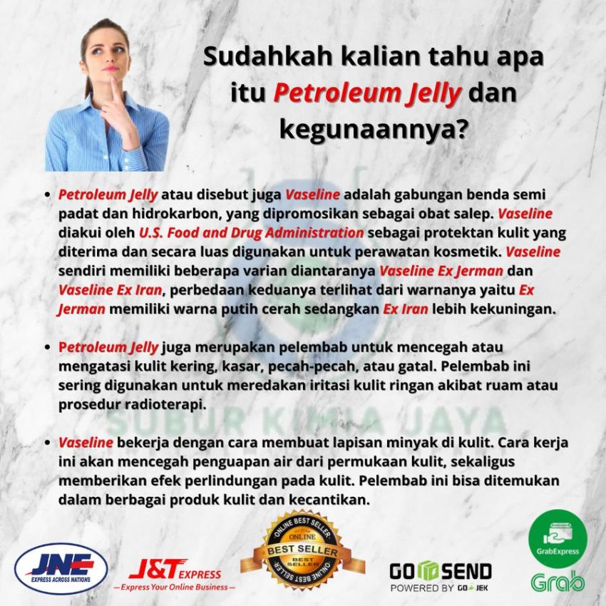 White Petroleum Jelly 1 KG / Petrolatum ex Iran / Bahan Baku Pomade