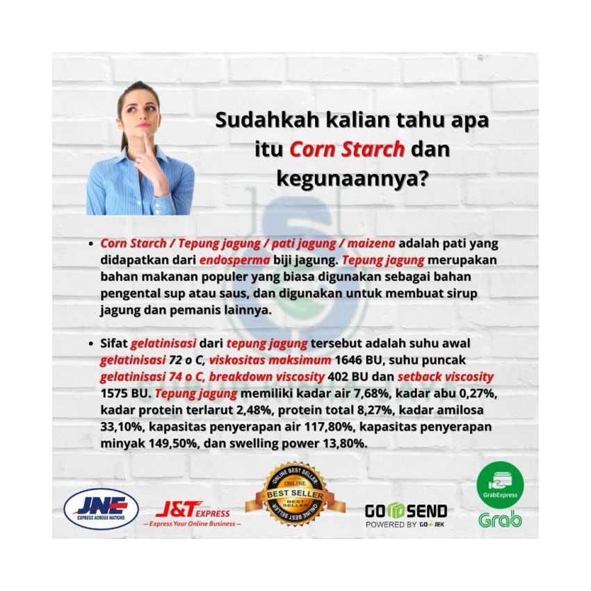 Maizena / Corn Starch Ex Miwon / Tepung Jagung 1 Kg