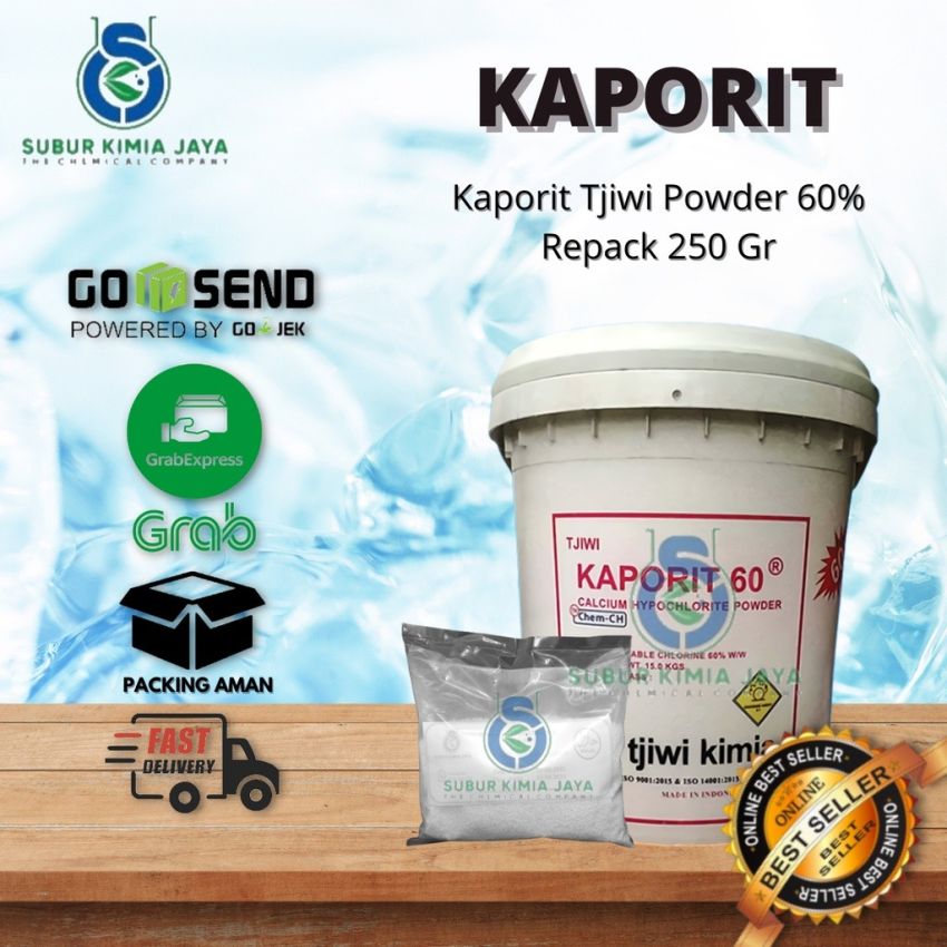 Kaporit Bubuk / Chlorine bubuk 250 gr ex Tjiwi/ Penjernih Air