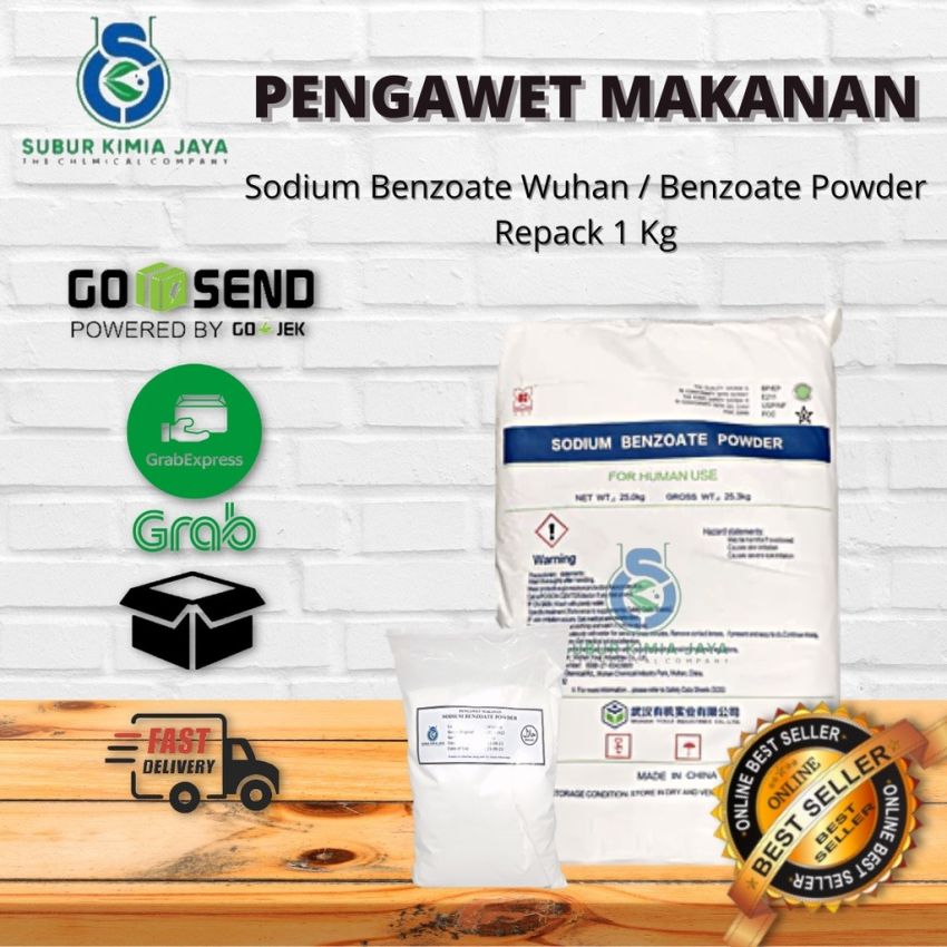 Sodium Benzoate Wuhan RRC Food Grade / Pengawet Makanan / Pengawet Minuman 1 Kg