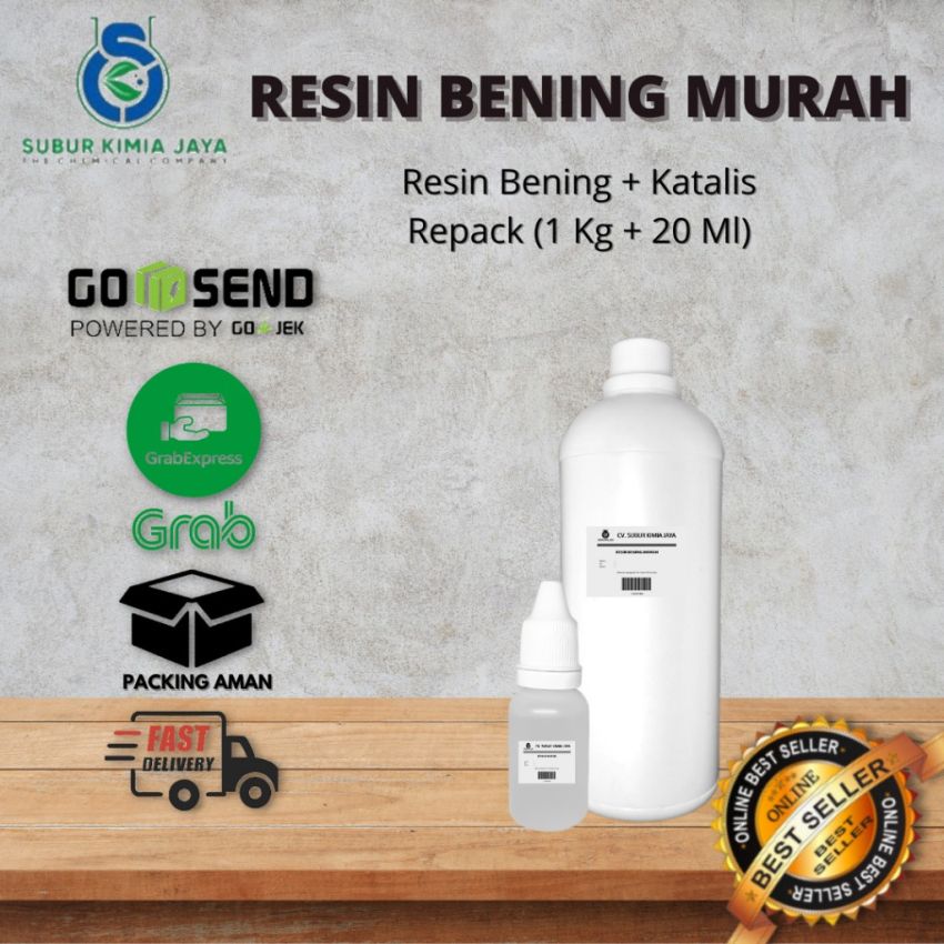 Resin Bening Murah 1 Kg + Katalis 20 Ml