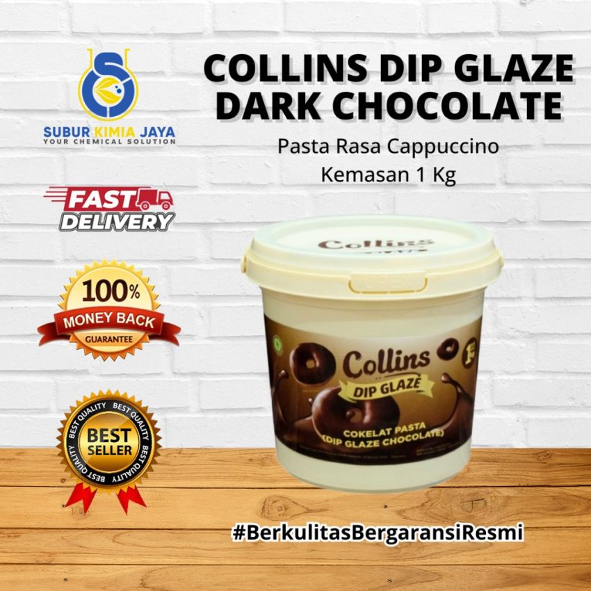 Collins Dip Glaze All Varian 1 Kg / Topping Pasta - Dark Chocotalate