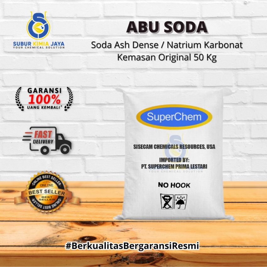 Soda Ash Dense / Abu Soda / Natrium Karbonat / Na2CO3 / 50 KG SISECAM