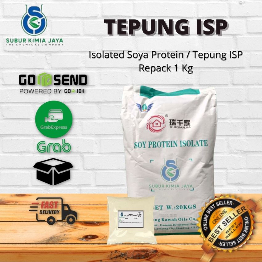 Tepung ISP / Isolated Soya Protein / Tepung Kedelai / Non GMO untuk Sosis Burger Nugget Bakso Siomay 1 KG