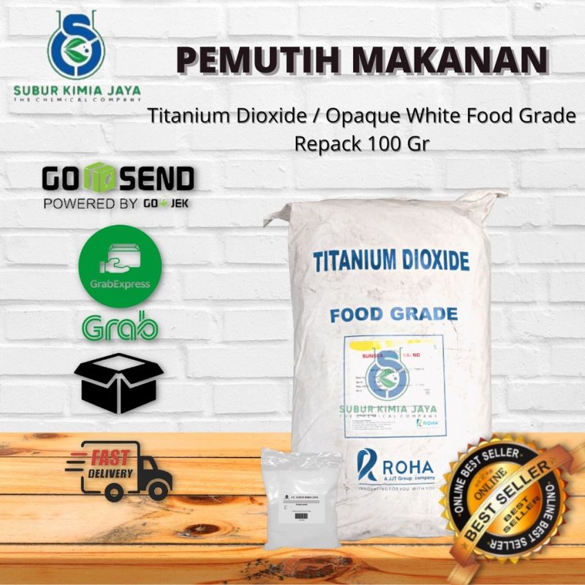 Pewarna Makanan Bubuk Opaque White / Pemutih Makanan 100 gr