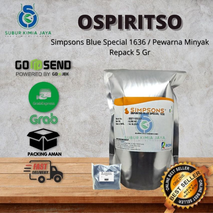 Pewarna biru basis minyak Blue Special 1636 / Pewarna Minyak / Pewarna Lilin / solvent Osp Blue 5 gr