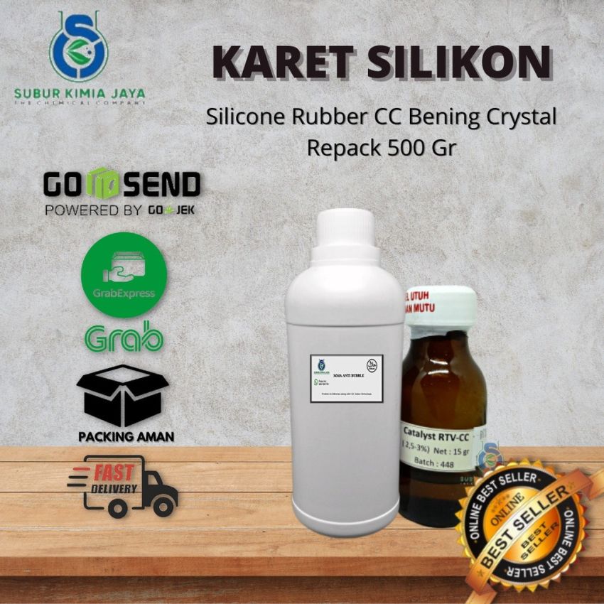 Silicone Rubber RTV CC Bening Crystal Clear / Karet Silikon Bening / Cetakan Resin Transparan 500 gr