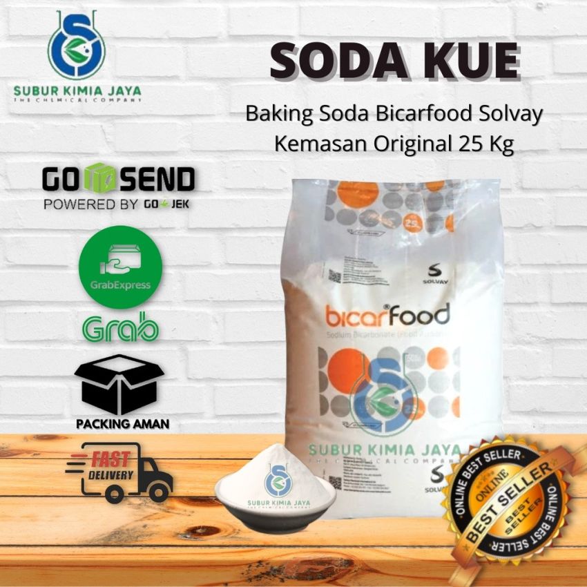 Sodium Bicarbonate bicarfood / Soda Kue / Baking soda Ex Solvay 25 Kg