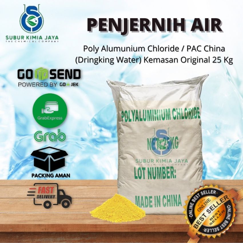Poly Alumunium Chloride / PAC Ex China 25 Kg Khusus Kurir Instant