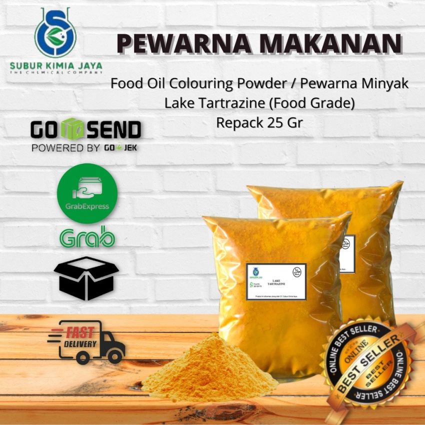 Pewarna Bubuk Minyak / Oil Tartrazine Kuning 25 gr