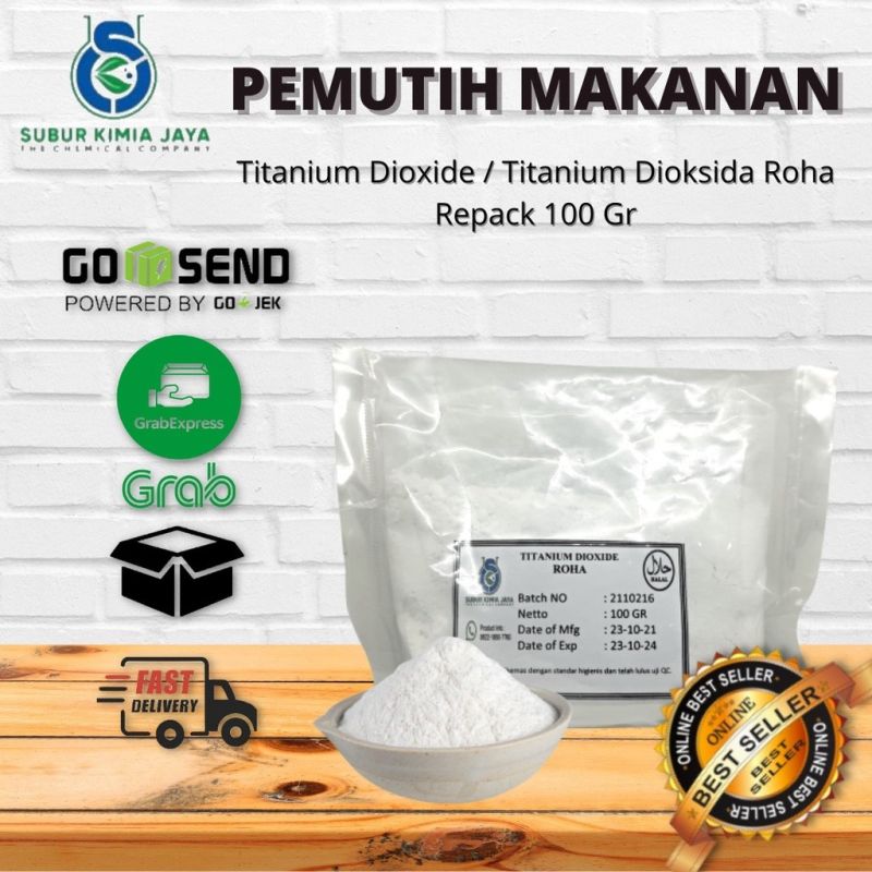 Titanium Dioxide /Pemutih makanan/Titanium Dioxide Roha 100 GR