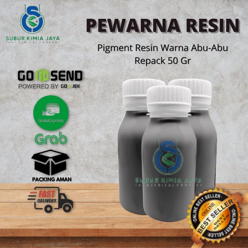Pigment Pewarna Resin 50 gr / Pigmen Resin - Abu-abu 