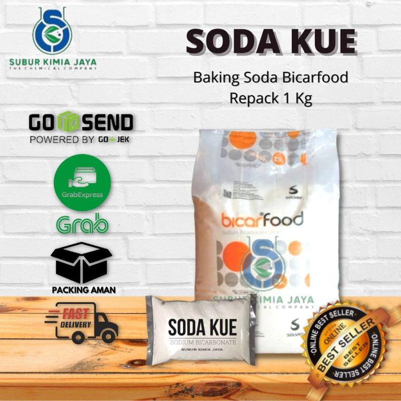 Sodium Bicarbonate bicarfood / Soda Kue / Baking soda Ex Solvay 1 KG