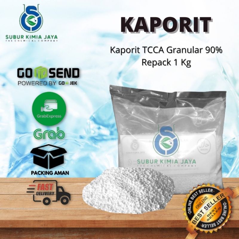 Kaporit Granular 90 % / TCCA Granular 90% 500 gram penjernih kolam berenang