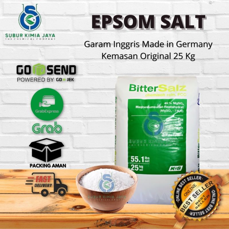Epsom Salt Germany / Garam Inggris / Magnesium Sulfate / MgSO4 - 25 KG