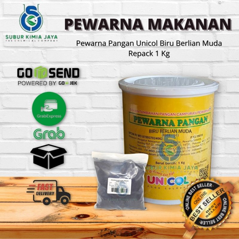 Pewarna Unicol Biru Berlian Muda / Pewarna Pangan Bubuk Biru Muda 1 Kg