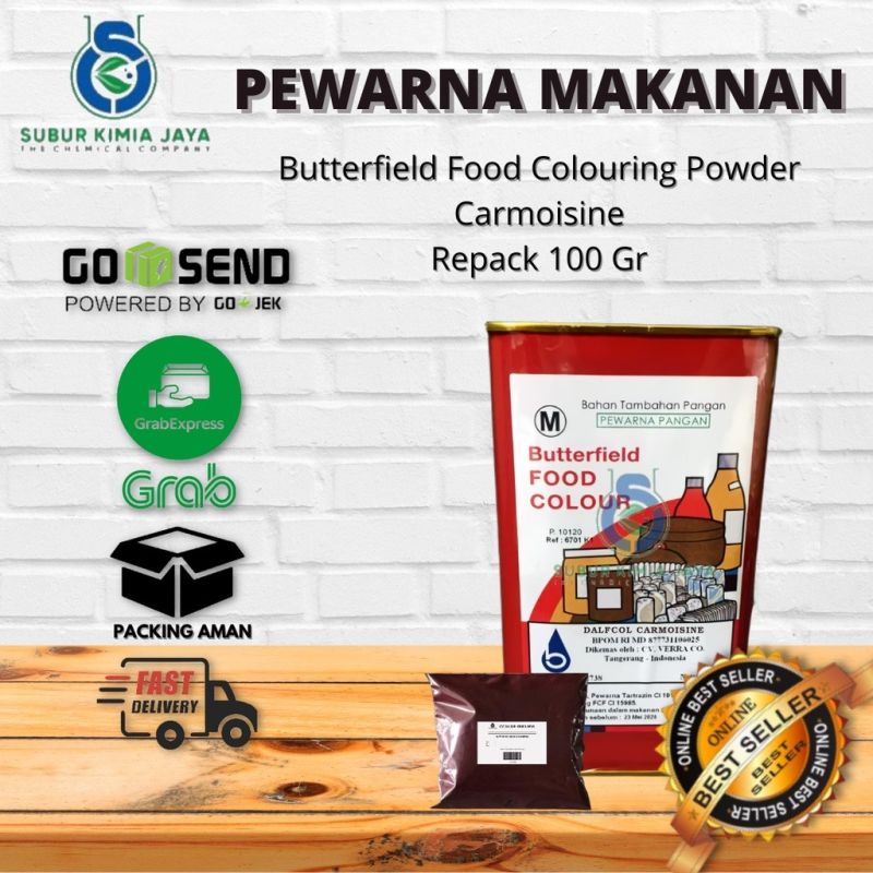 Pewarna Makanan Bubuk Carmoisine 100 gr Butterfield