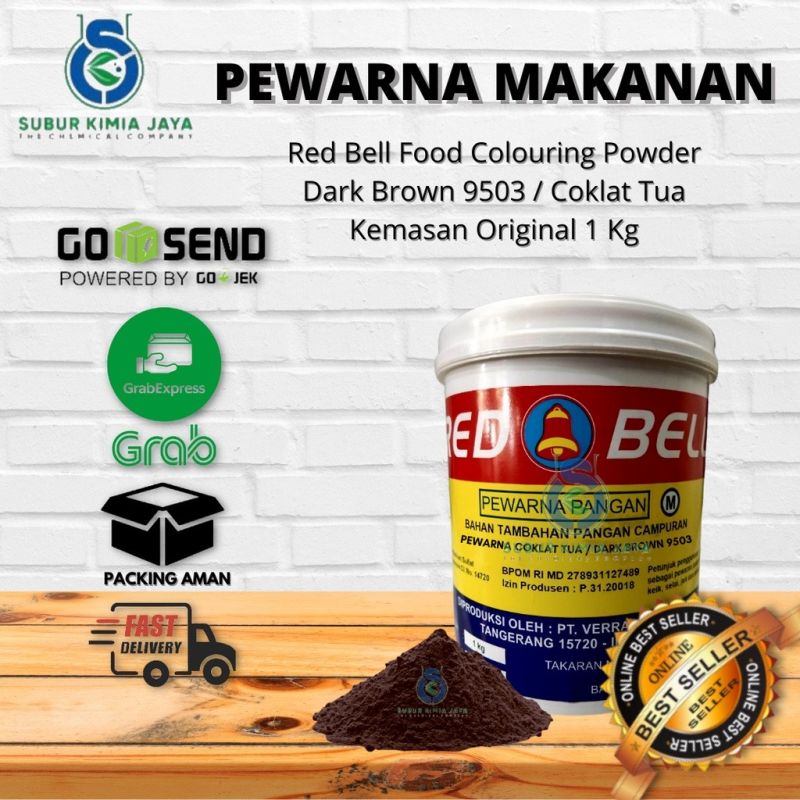 Pewarna Makanan Red Bell Coklat Tua 9503 / Dark Brown Powder 1 KG