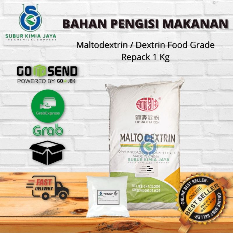 Maltodextrin / Dextrin ex Lihua DE 10-12 Food Grade / Filler Makanan Netral 1 Kg