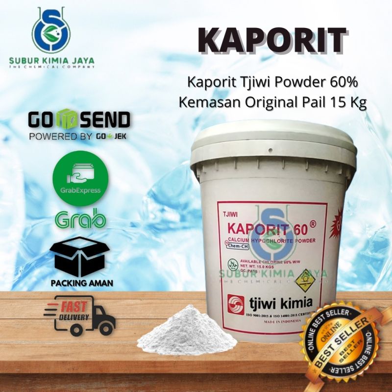 Kaporit Bubuk 60% Tjiwi Kimia ( 1 pail ) Gojek / Grab Only/Penjernih Air