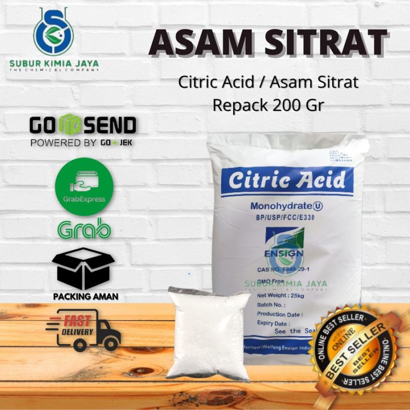 Citric Acid / Citrun Acid / Asam Sitrun / Asam Sitrat ( 200 gr )