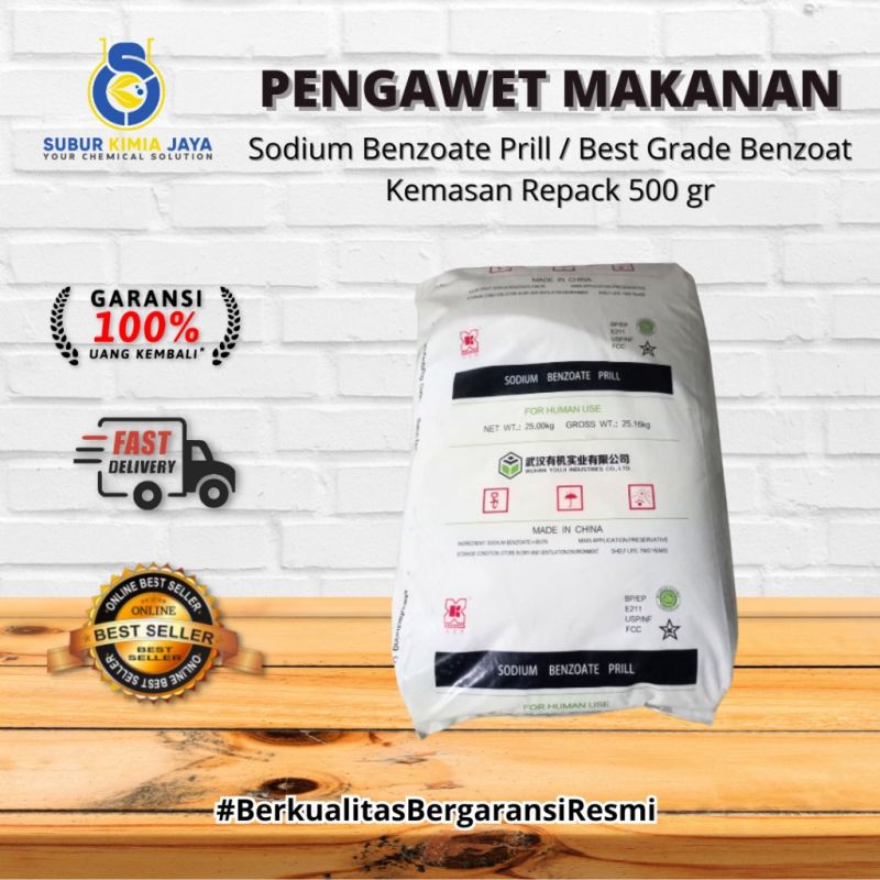 Sodium Benzoate Prill / Pengganti Purox / Pengawet Makanan / Pengawet Minuman / Best Grade Benzoat 500 gr