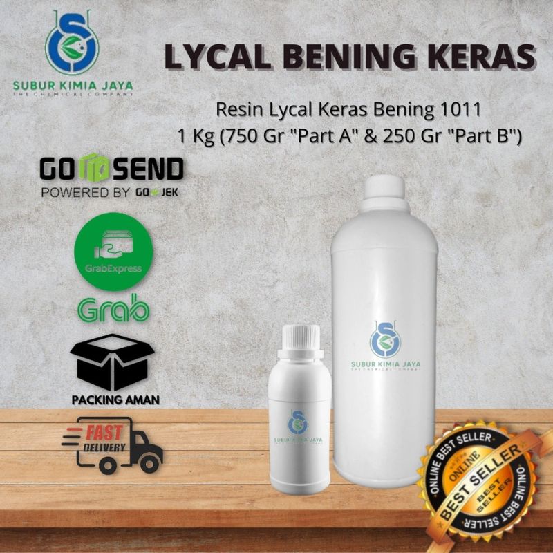 Resin Lycal Lical Bening Keras + Katalis 1 kg