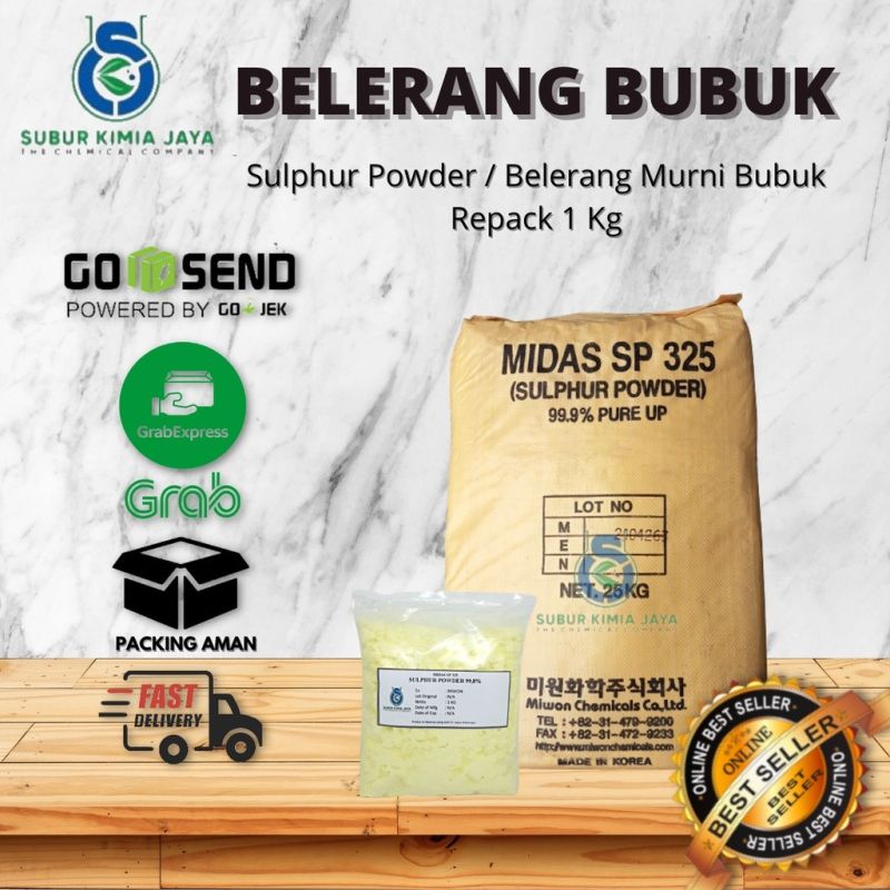 Sulfur Sulphur Powder / Belerang Bubuk Murni 1 KG