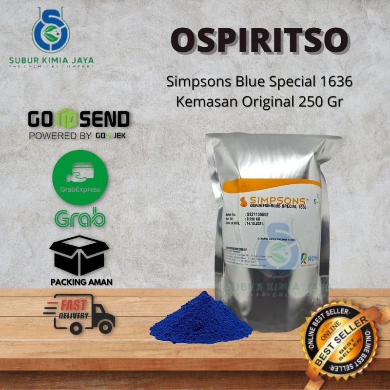 Ospiritso Blue Special 1636 Pewarna biru dengan basis minyak / Pewarna Minyak / Pewarna Lilin / OSP 250 Gr