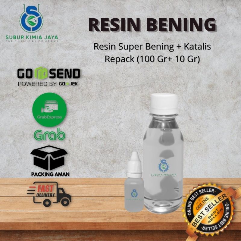 Resin Super Bening 100 gr + Katalis 10 ml / Resin Jernih / Resin Transparan