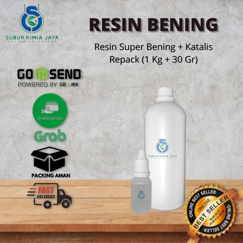 Resin Bening 1 Kg + Katalis 30 Gr