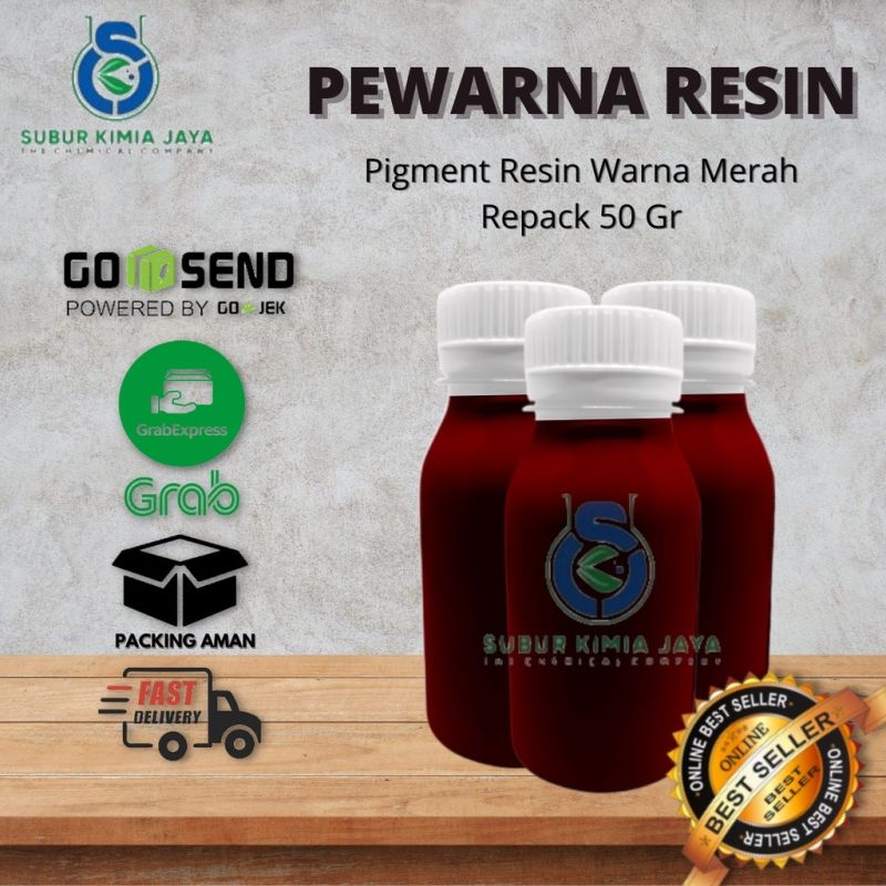Pigment Pewarna Resin 50 gr / Pigmen Resin - Merah 
