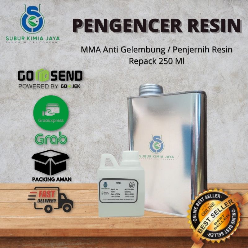 MMA / Anti gelembung resin / penjernih pengencer resin bening 250gr