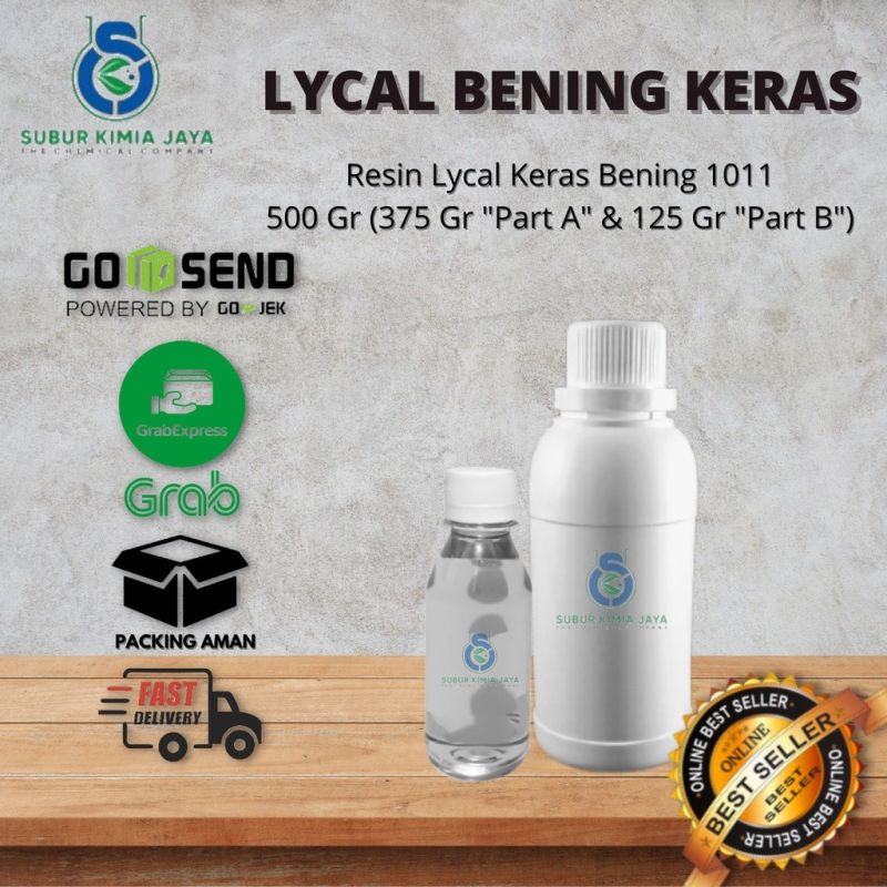 Resin Bening Lycal Keras Bening 500 gr