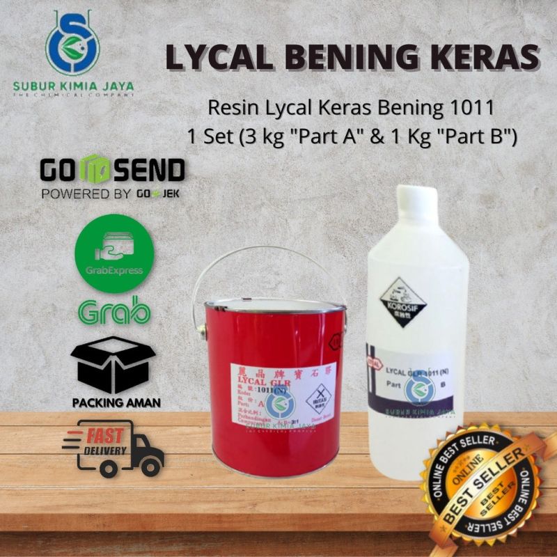 Resin Lycal 1011 / Resin Bening Keras 1 set kaleng 4 kg