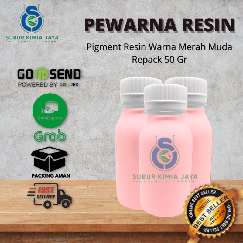 Pigment Pewarna Resin 50 gr / Pigmen Resin - Merah Muda 