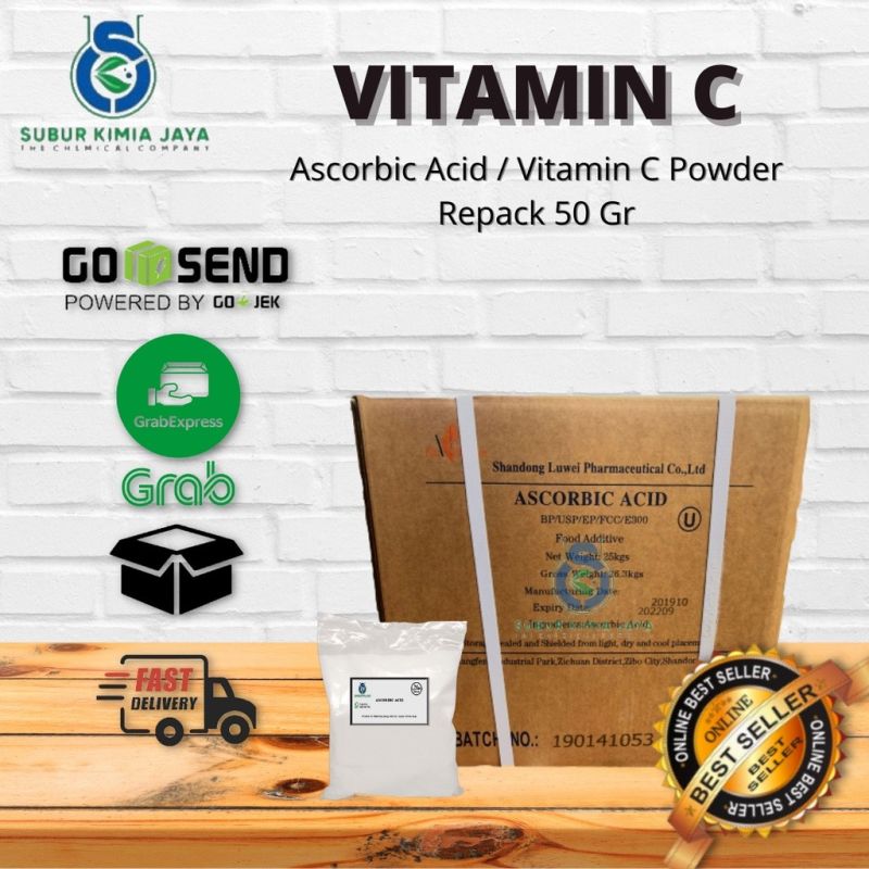 Ascorbic Acid / Vitamin C Powder Food Grade / Asam Askorbat 50 gr