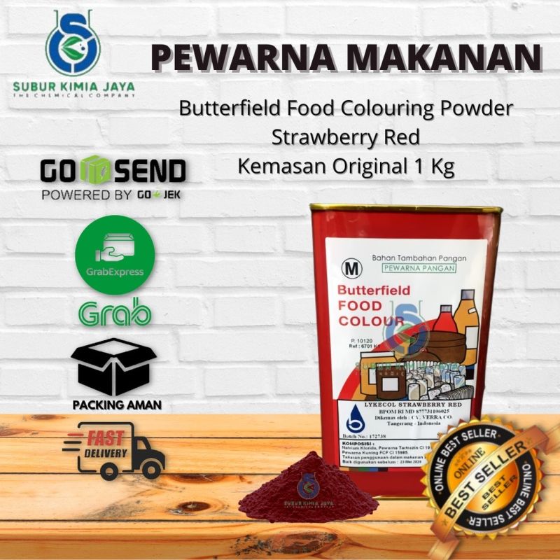 Butterfield Food Coloring Strawberry red / Pewarna makanan buterfield 1KG