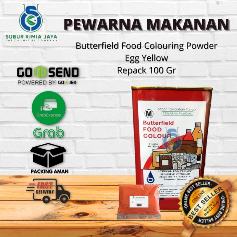 Pewarna Makanan Bubuk Egg Yellow Kuning 100 gr Butterfield