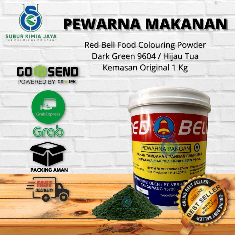 Pewarna Makanan Red Bell Hijau Tua 9604 / Dark Green Powder 1 KG